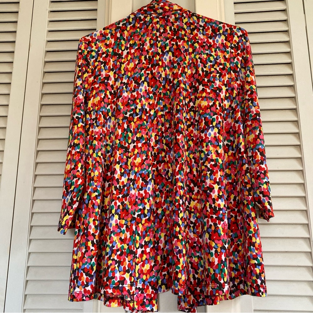 Travel Elements Women's Slinky Multicolor Print Open Front Artsy Jacket Medium